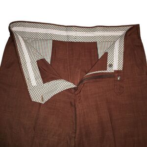 Turtleson Mens 100% Polyesters Brown Flat Front Casual Dress Pants Size 42R